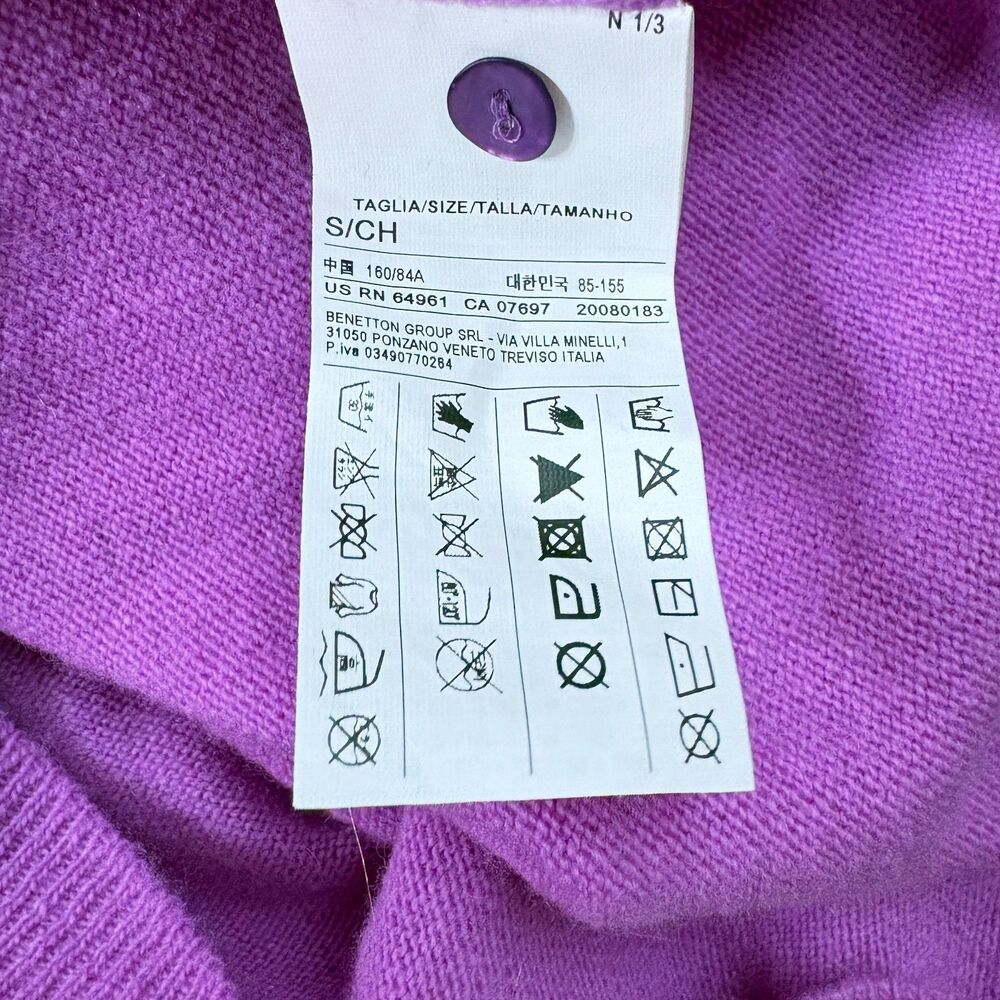 STILE BENETTON Bright Lilac Formal Button Up Cardigan Womens Size Small - Picture 4 of 8